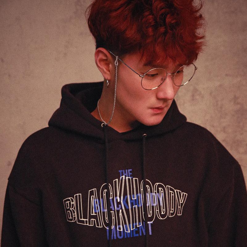Black Hoodie Solid Moment Hoodie Black L