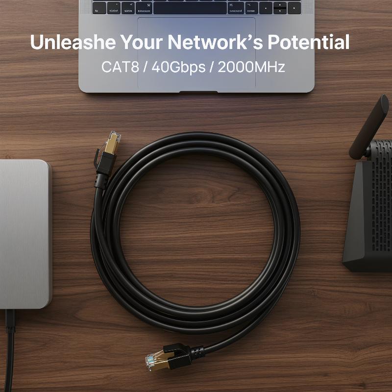Cat6 40Gbps Ethernet Cable 2000Mhz RJ45 Ultra Thin Network Cord for Laptop Desktop TVGood Quality