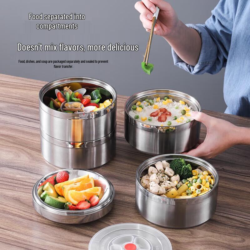 HANDUNYOU 3-Layer Stainless Steel Insulated Lunch Box