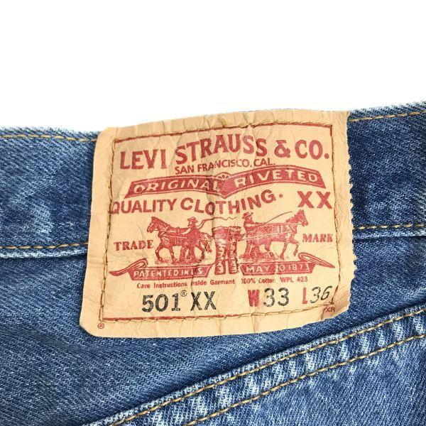 90s Vintage Levi's 501xx Denim Jeans W33 Inseam 78cm Blue Made in Colombia(USED)