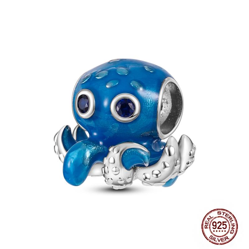 Ocean World Series Original Charms Copper Sea Turtle Octopus Dolphin Seahorse Beads Fits Bracelet Diy Jewelry Gift