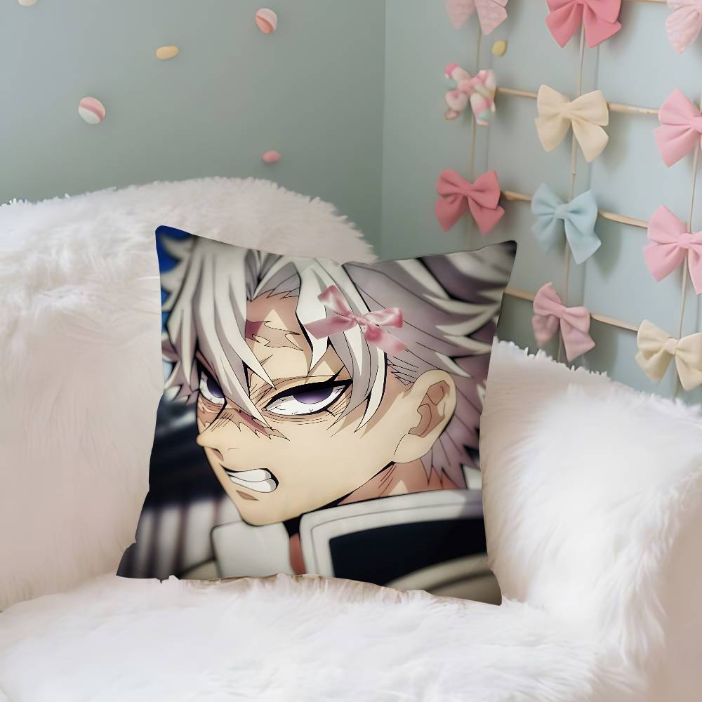 Cute SShinazugawa SanemiS Case Plush Fabric Soft Pillowcase Double Sided Print Cushion Cover Household Gifts