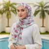 Lightweight Embroidered Floral Headwrap Breathable Long Lace Scarf Summer Hijab  Travel Photoshoot