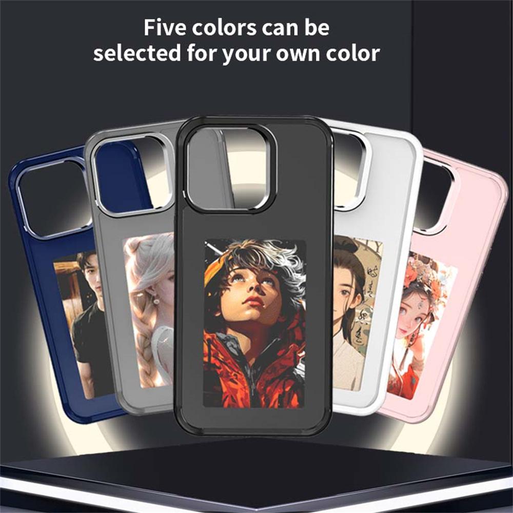 For iPhone 15 Pro Smart E-Ink Phone Case 4 Color HD 4 inch Display NFC DIY Customized Screen