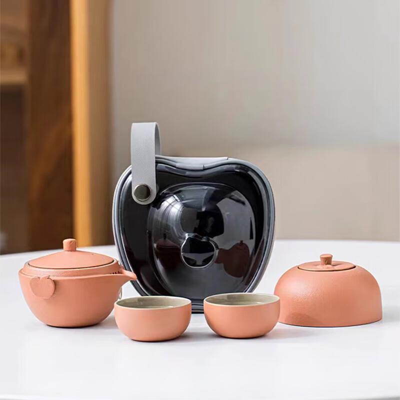 Portable Ceramic Travel Tea Set with Tea Caddy