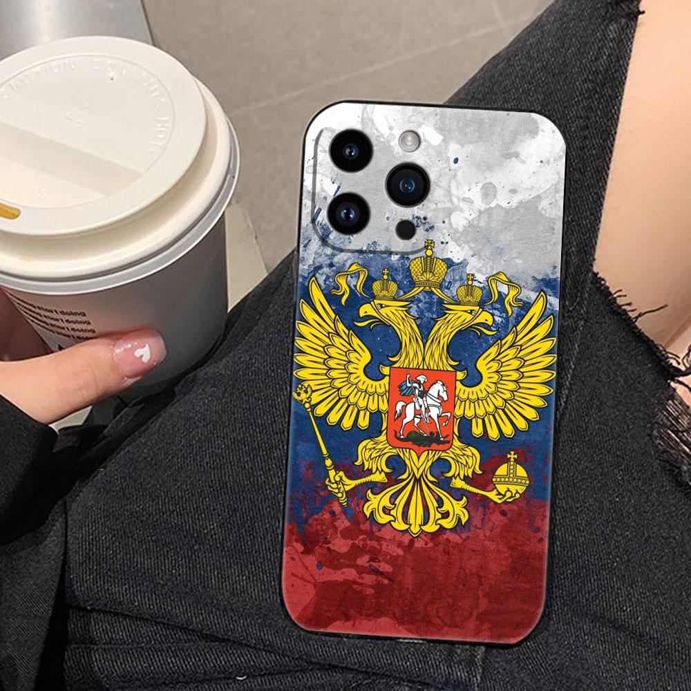 Russia Vintage Emblem Flag Cover Phone Case For Iphone Apple 17 AIR 16E 16 15 14 13 12 11 Pro XR Max 8 7 Plus TPU Case Shell