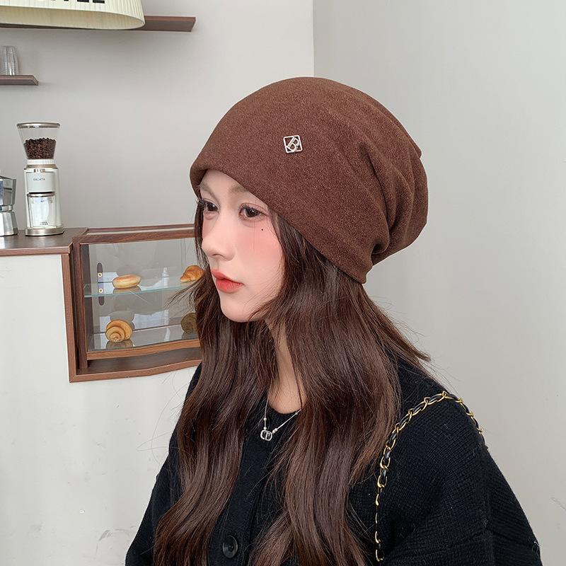 Autumn and Winter Cold Hats That Show Your Face Small Ins Style Fashion Pile Hats for Women Versatile Warm and Cold Proof Ear Protection Pullover Hats