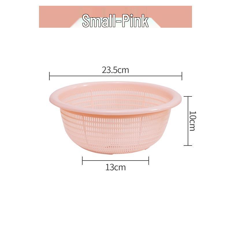 Kitchen Sink Vegetable & Fruit Washing Basket Set - Plastic Strainer & Drainer Basin for Storage & Rice Washing