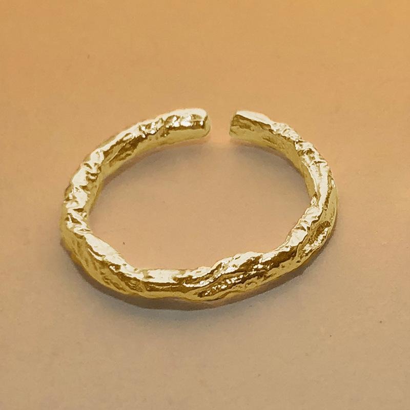 Nische Fortgeschrittener Design-Sinn Schlichte Mode Kalter Wind Ins Einstellbarer Adernring Vintage Geometrischer Fingerring Elegant Schlicht Damenringe