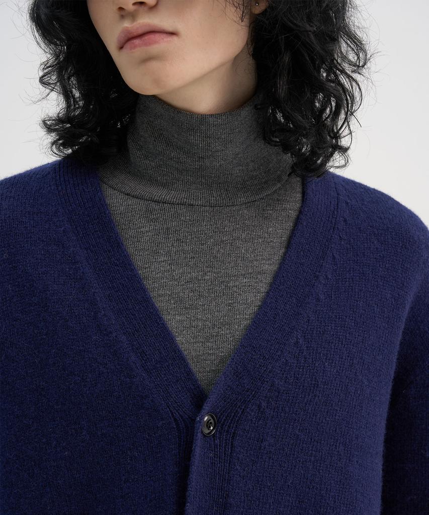 Trip Le Sens [100% Wool] Pure Light 4-Button Crop Cardigan_Midnight Blue