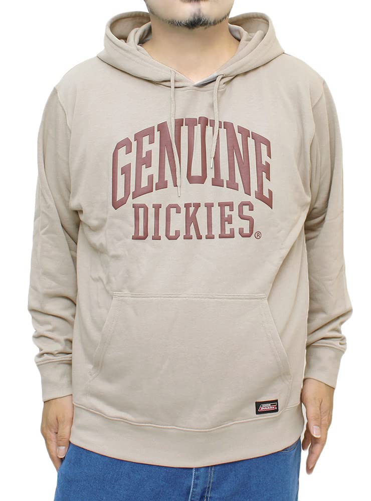 

Genuine Dickies Men s Pullover Hoodie, Plus Size, College Style, Logo Print, Fleece Sweatshirt, Size 2L, Greige (75)