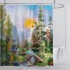 Piante Grafico Tenda da Doccia Impermeabile Tenda da Doccia Tessuto Poliestere Stampa 3D Tende da Bagno Decorazione Bagno Con Ganci
