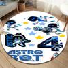 ASTRO BOT Custom Name Round Area Rug,Carpet Rug for Living Room Bedroom Sofa Playroom Decor,Non-slip Floor Mat
