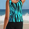 Women's High Waist Cross Back Tankini, Tight Quick Dry 2 Piece Swimsuit with Boyshorts