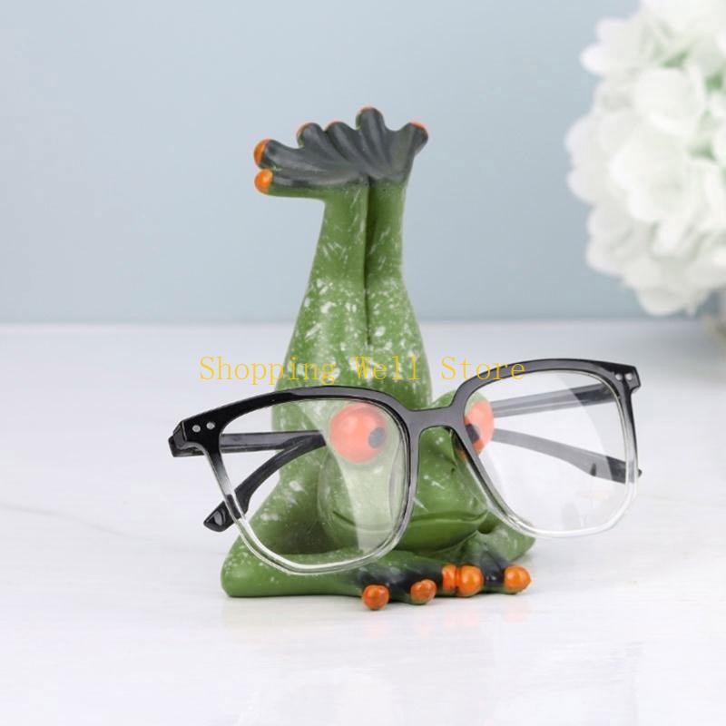 

KX4B Adorable Frogs Eyeglass Stand Holder Fun Frogs Spectacles Holder Stand Desk Accessory for Sunglasses Eyeglasses China Mainland