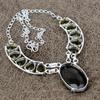 Smoky Topaz Gemstone Handmade 925 Sterling Silver Jewelry Necklace 18" KKG-440