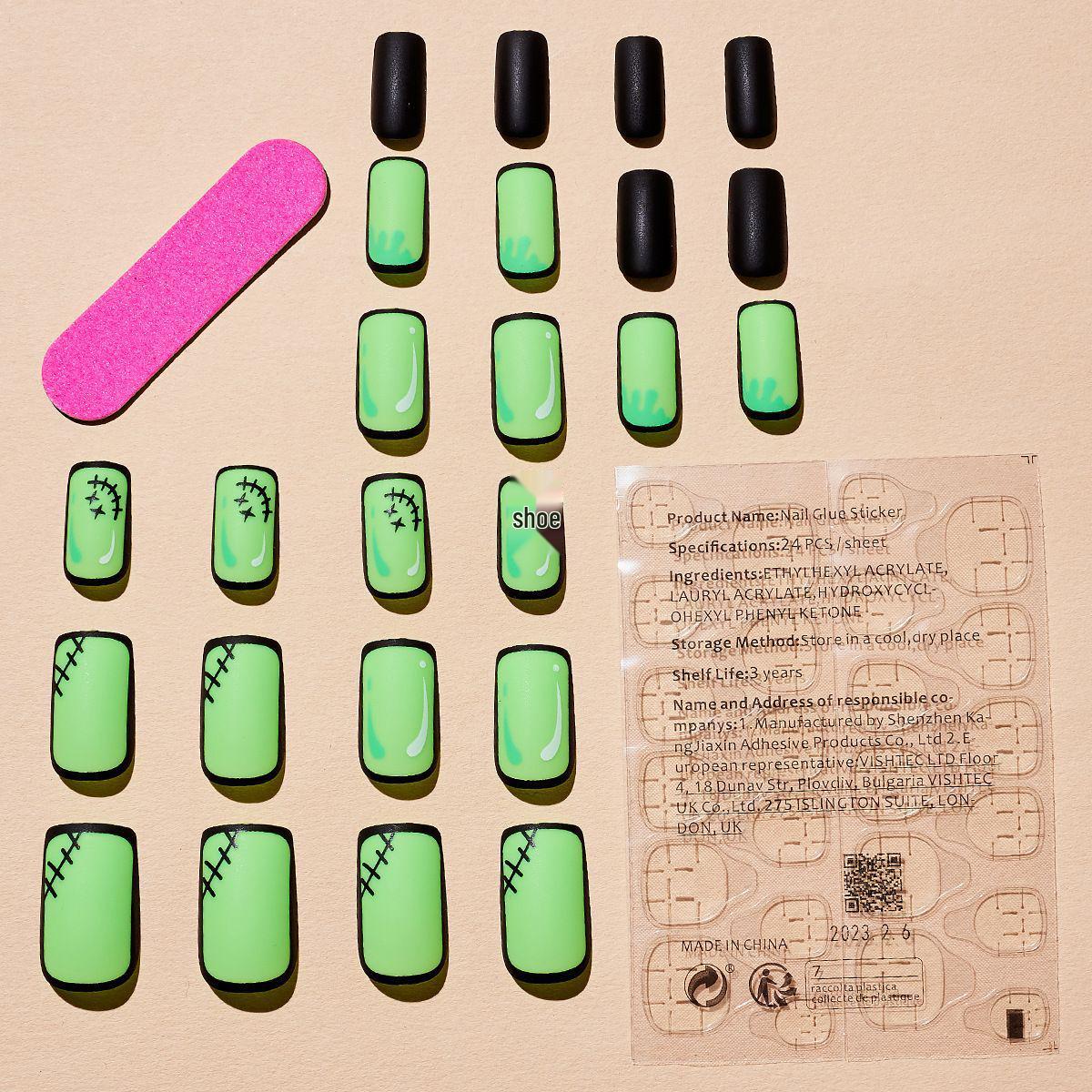 

Простой французский мультяшный нейл-арт, носимые накладные типсы-патчи