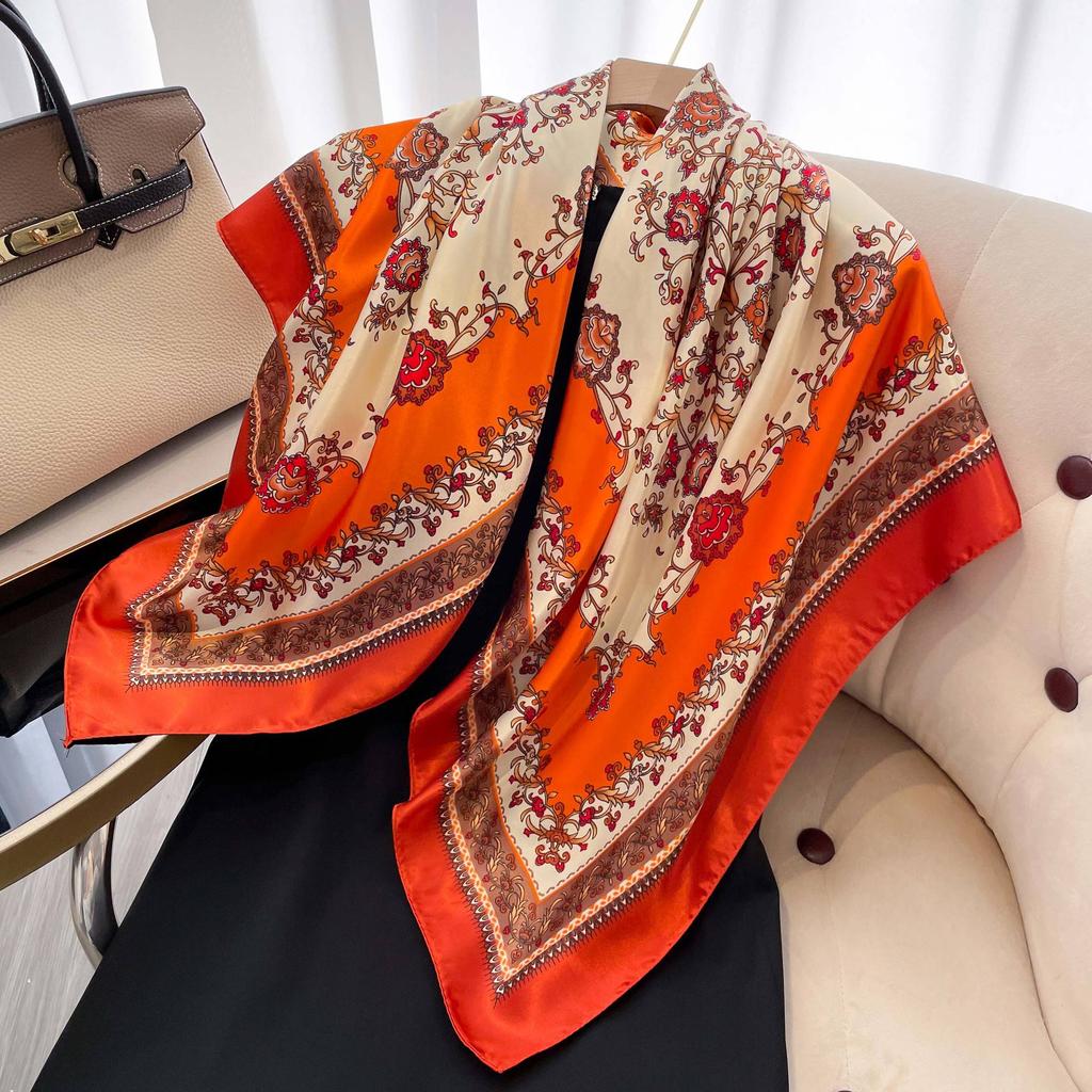 High-quality Luxurious Silk Scarves Headband Scarfs Neck Scarf For Women Chain Silk Scarf Women's Decorative Shawl