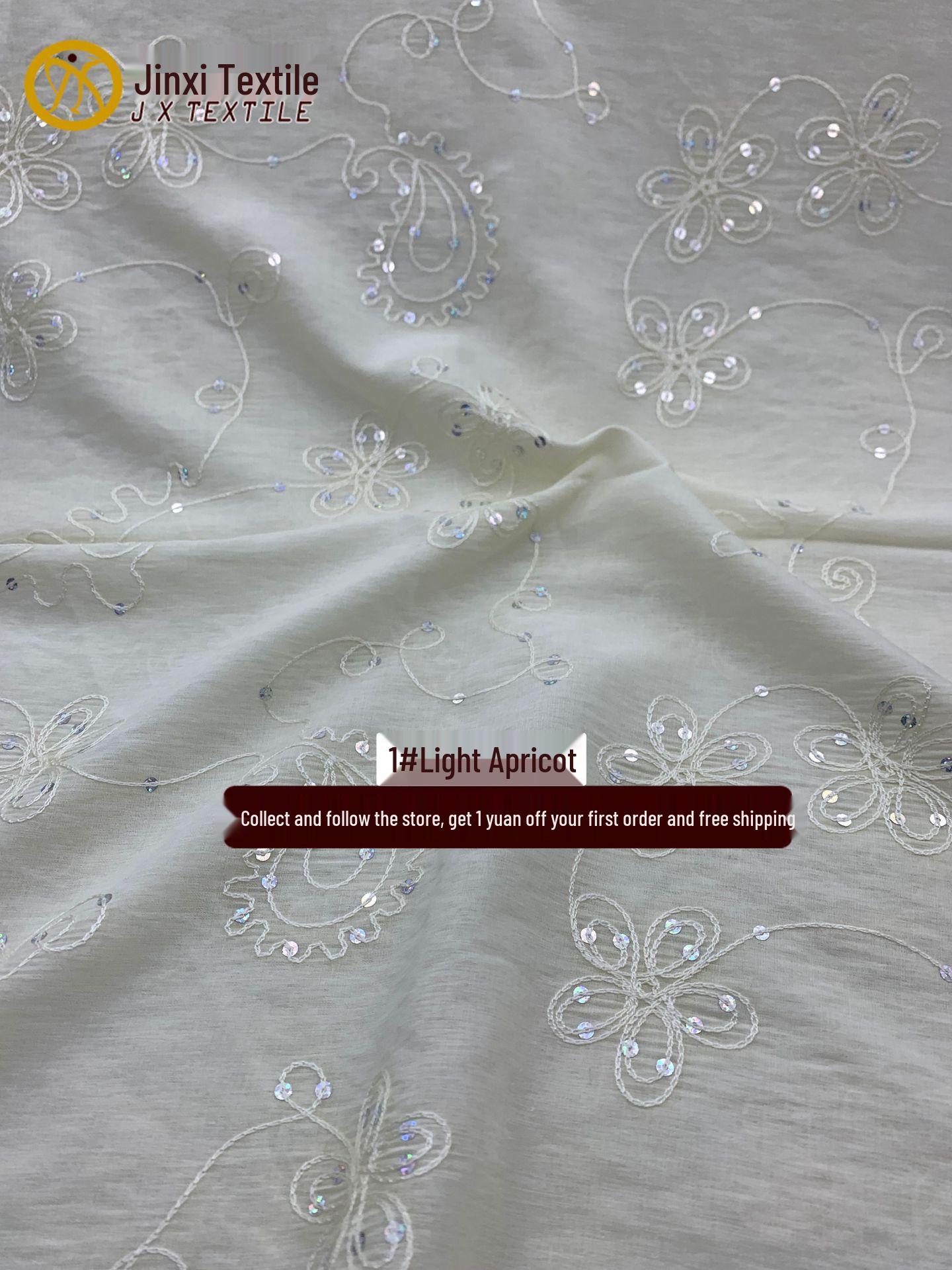 

Fresh Tie-Dye Floral Sequin Cotton Embroidered Fabric for Spring/Summer Women s Dresses and Tops