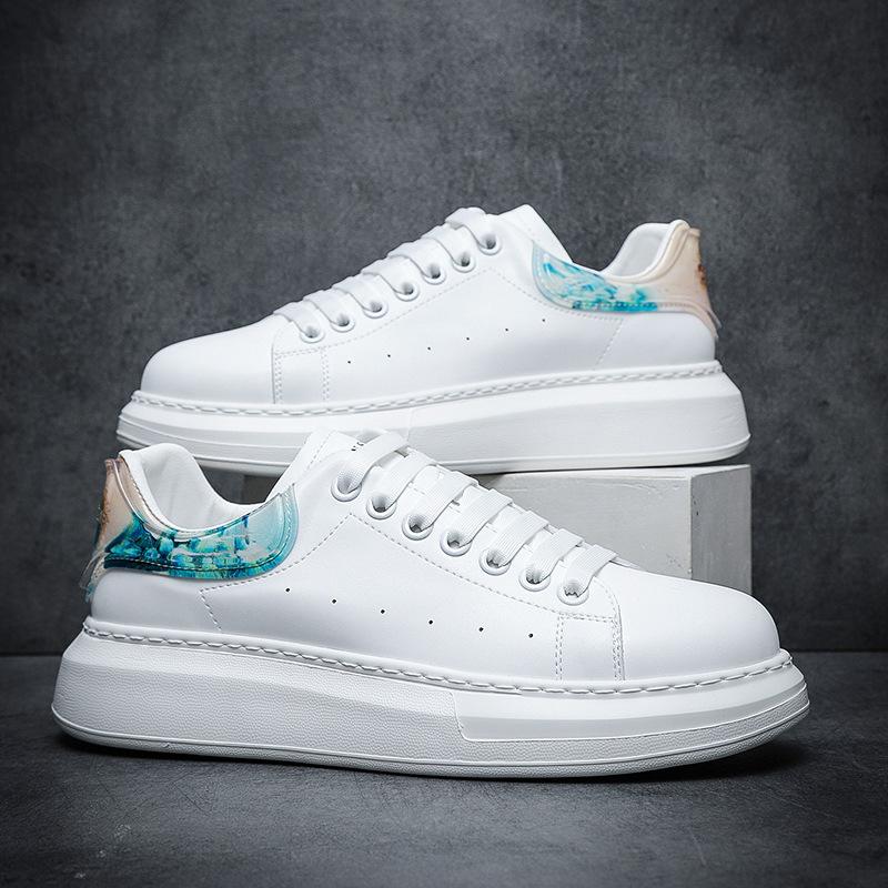 Günlük ayakkabılar erkek tahta ayakkabıları beyaz Avrupa trend stilleri, ulusal trend moda ayakkabılar, Wenzhou ayakkabıları canlı yayın shake fast