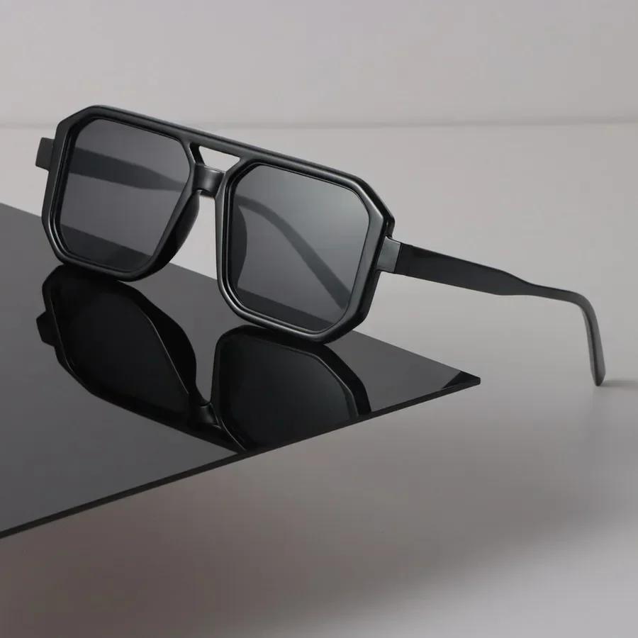 Klassische quadratische lässige Mode-Sonnenbrille Damen Herren Vintage stilvoll ovalförmig minimalistisch weiblich männlich
