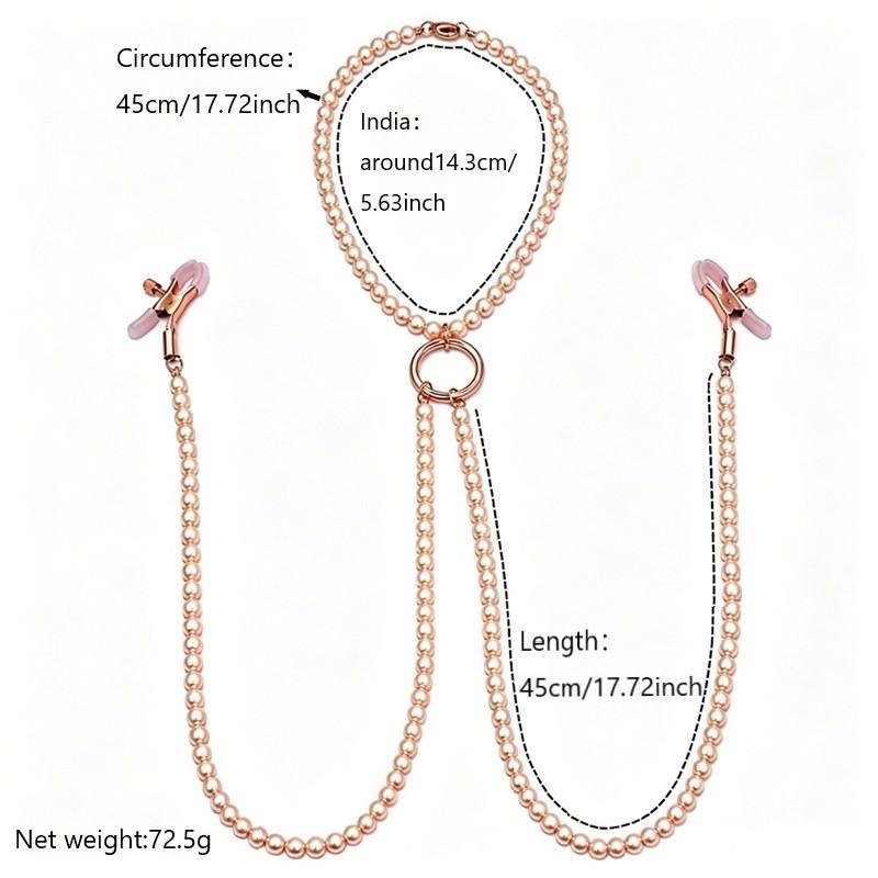 Female Nipple Clamps Collar With Pearl Chain Set Clitoris Nipple Clips Breast Bondage Slave Fetish Sex Toy Woman
