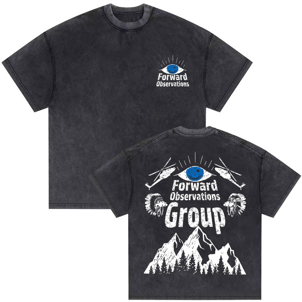 Washed Vintage Forward Observations Group Tshirt Skeleton Graphic Tees Mens Cotton Oversized Tshirt Male Gothic Punk T Shirts
