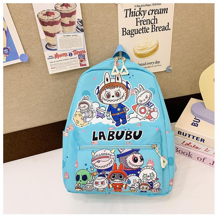 Adorable Labubu Cartoon Kids Backpack Lightweight Nylon Design For Ages Two To Six
