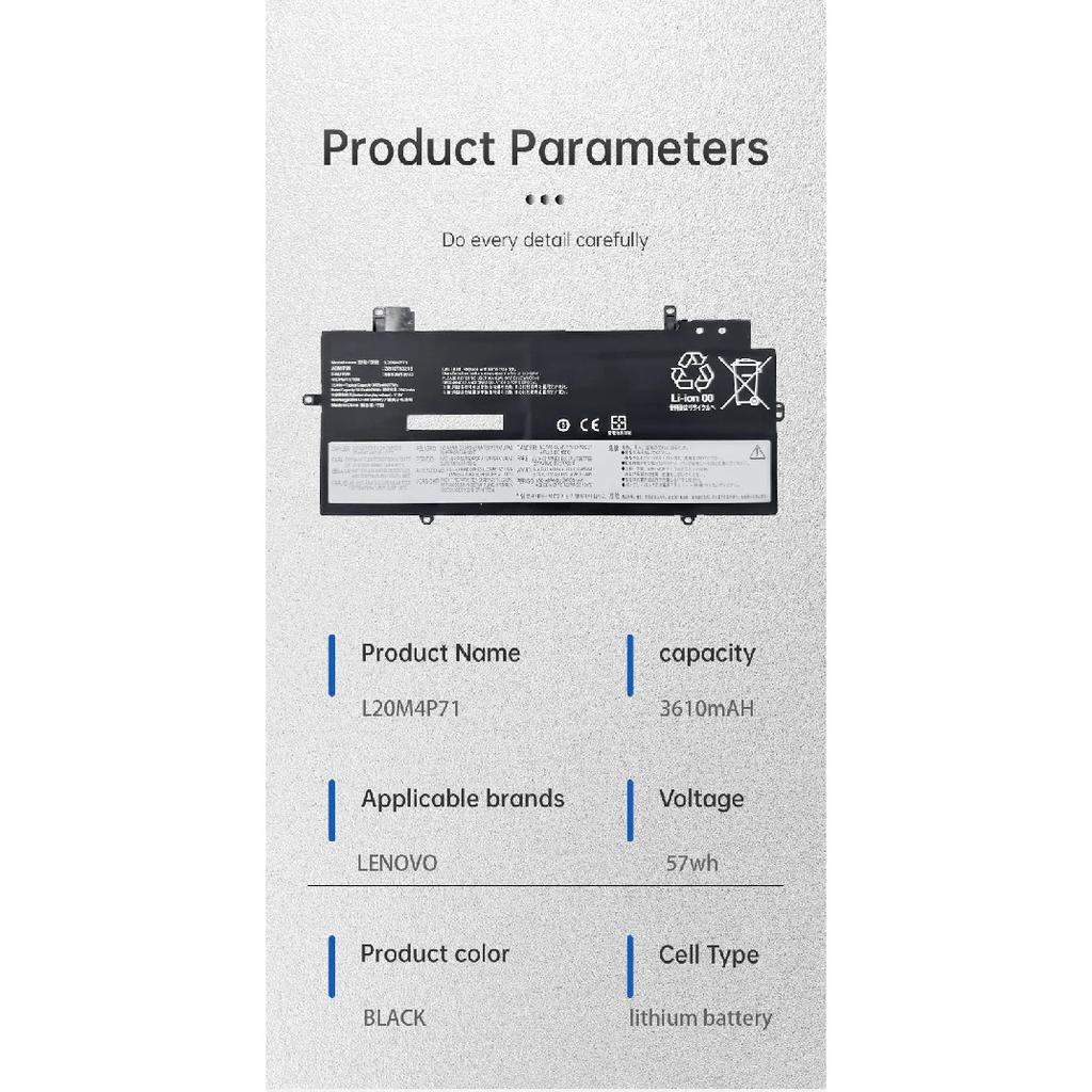 New LaptopBattery L20M4P71 For Lenovo ThinkPad X1 Carbon 9th Gen 10th Gen X1 Yoga 6th 7th Gen 2021 Series L20D4P71 L20L4P71