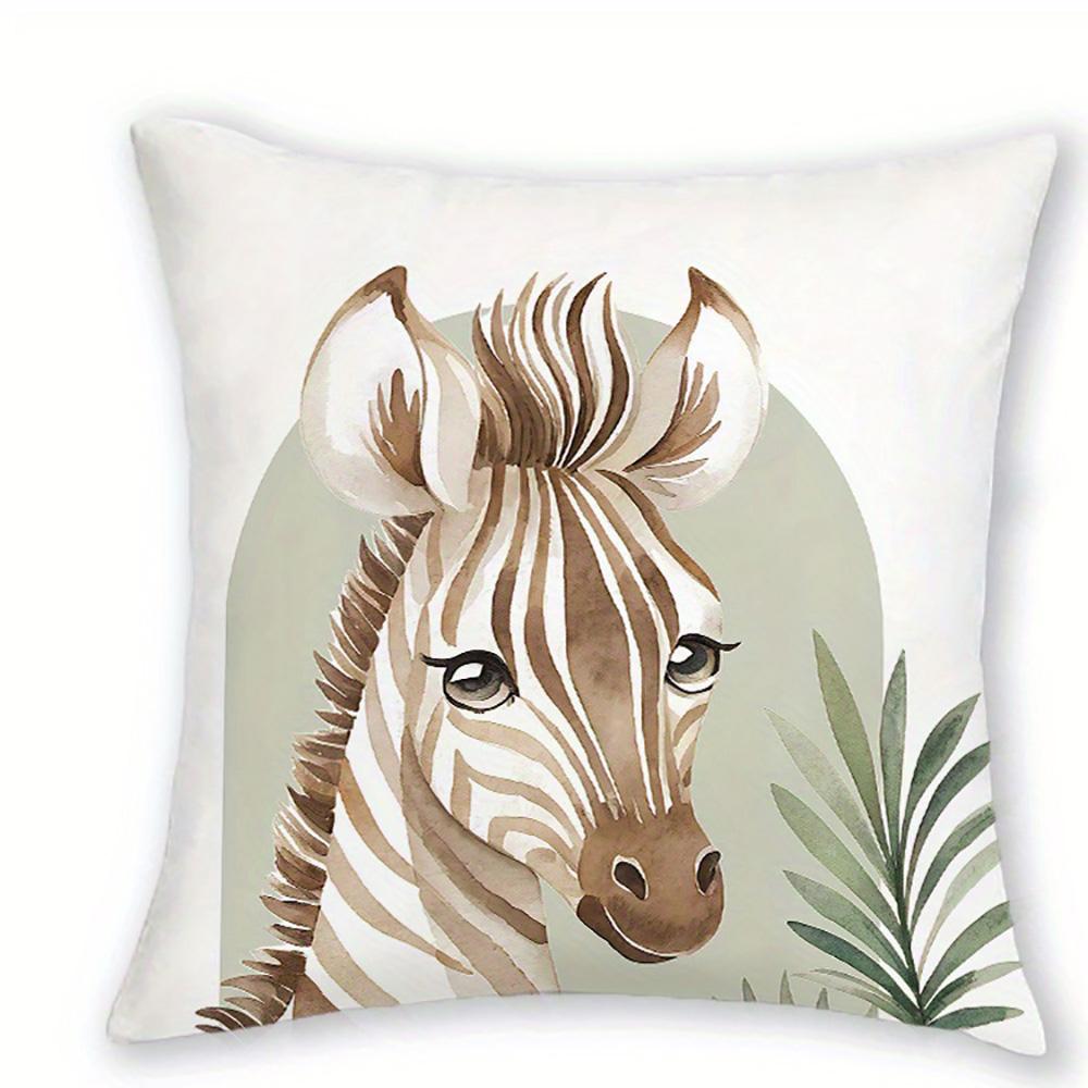 Watercolor Animals in the Mordani Theme Double-sided Printed pillow cover Short plush Suitable living rooms throw cushion cover