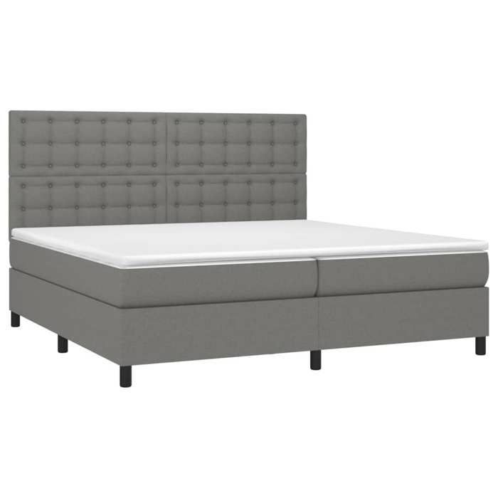 VidaXL Sommier à Lattes de Lit avec Matelas et LED, Lit Rembourré avec Tête de Lit, Lit Double, Lit Adulte de Chambre, 3135222