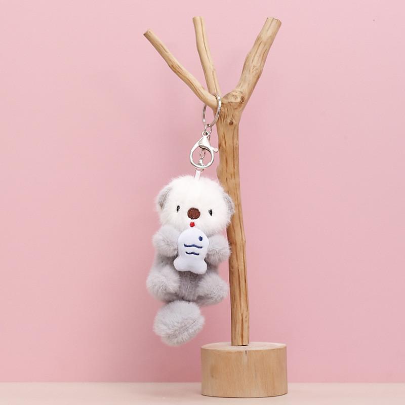 Adorable Otter Sea Plush Toy Cute Fluffy Keychain Charm Bags Perfect Doll Gift