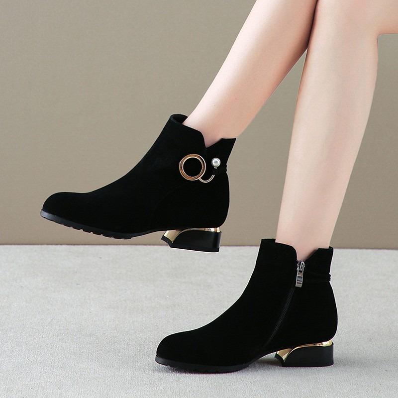 New Style Hot Sale Women's Shoes Women Ankle Boot Low Heel Shoe Plus Size 35-43 Short Female Shoes Ladies Autumn Winter Boots