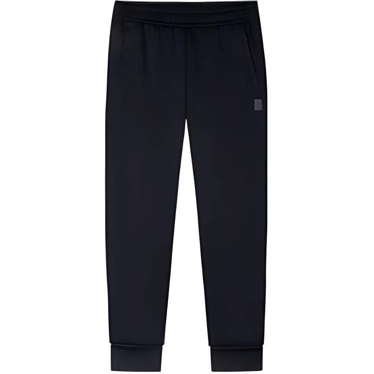 Anta Casual Simple Solid Color Straight Leg Elastic Knit Sports Pants Men bottoms Basic-Black 152447308-3