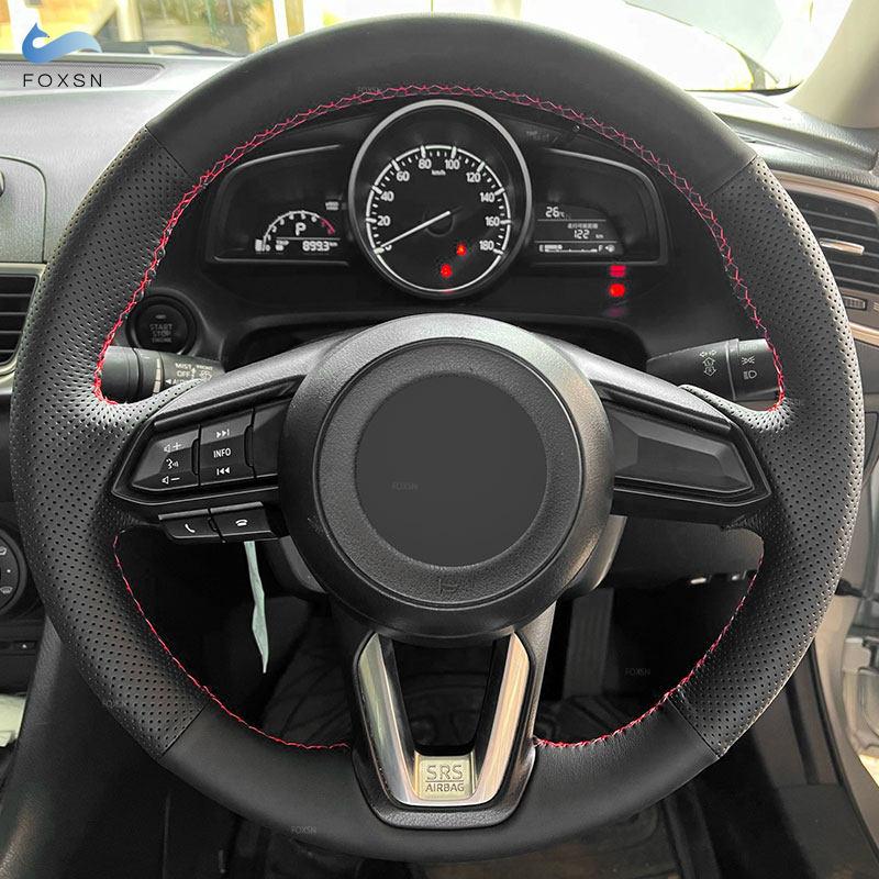 Hand Braid Steering Wheel Cover For Mazda 3 Axela 6 Atenza CX-5 2017 CX-3 CX-4 2018 CX-9 2016 Perforated Microfiber Leather