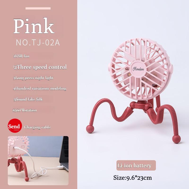 

Portable Multifunction USB Octopus Fan - Baby Stroller/Bed Fan, Phone Stand & Night Light Combo