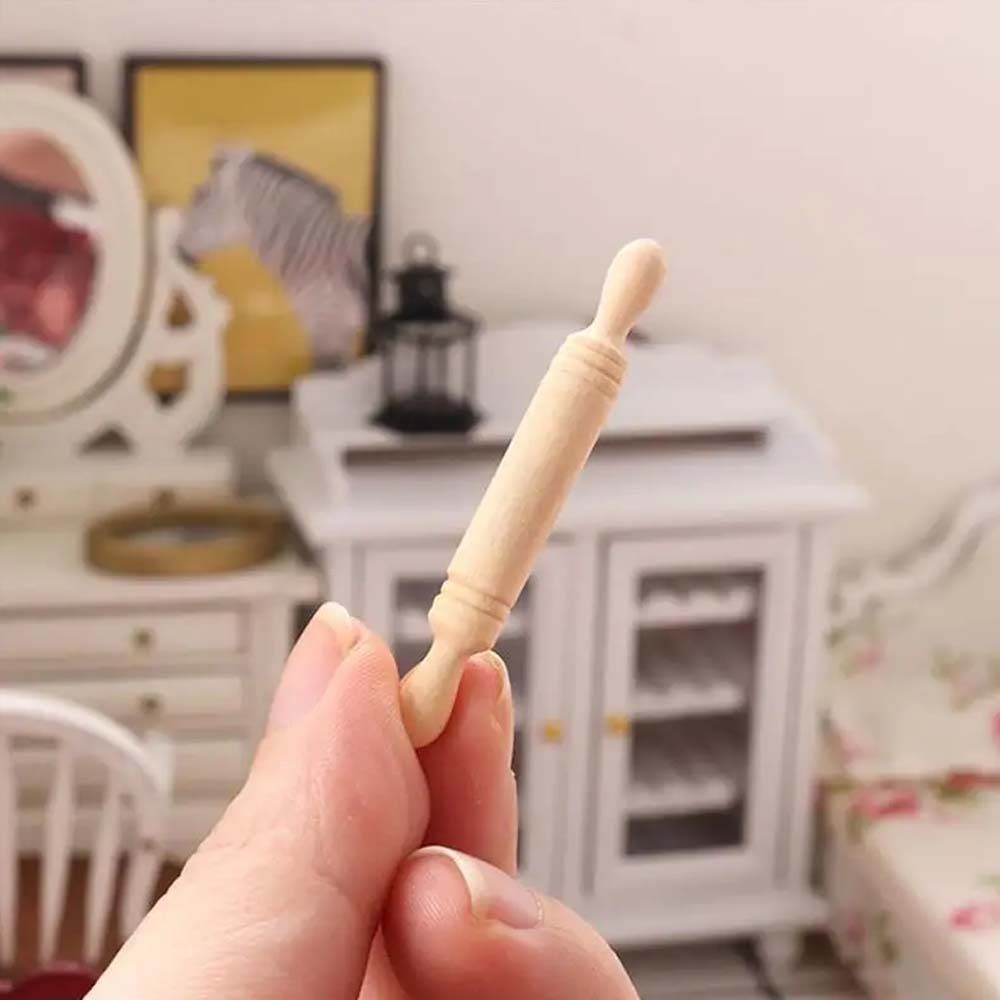 10pcs Simulation Doll House Wooden Rolling Pin Mini Kitchen Accessories  Home Decor