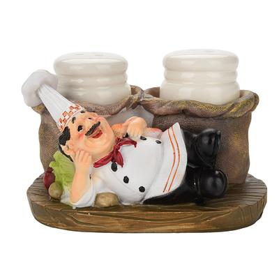 Niedliche Kochstatue Salz- und Pfefferflaschenhalter Ornamente Heimdeko Küche Harzhandwerk #C