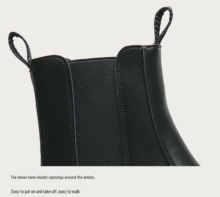 Men's High-Top Chelsea Boots, British Style Velvet Martin Boots, Autumn/Winter Thick-Soled Trendy Footwear
