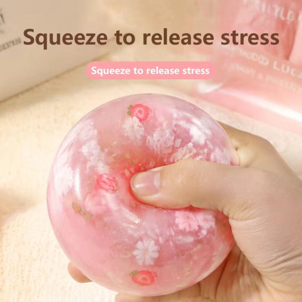 Crunch Sound Fidget Squishy Toy Round TPR Fidget Toy Ball Quick-rebound Squeeze Toy Children Gifts