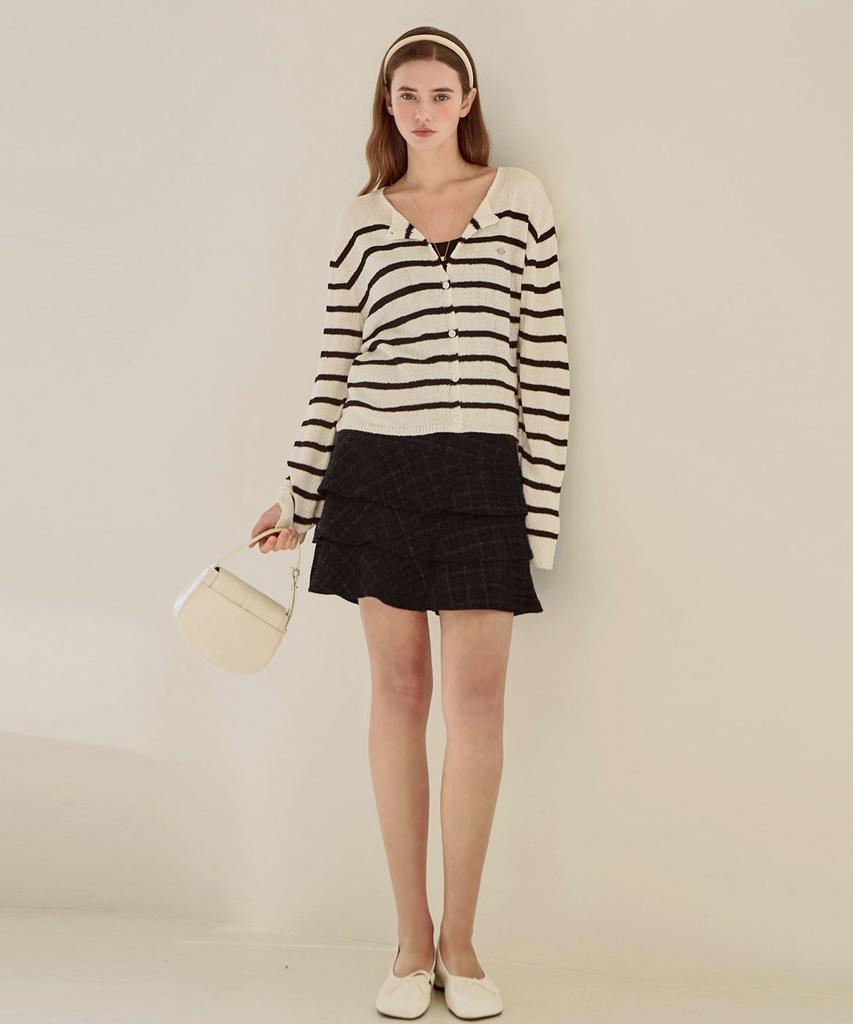 Slow Lolly Anny Tweed Frill Skirt_2 Colors