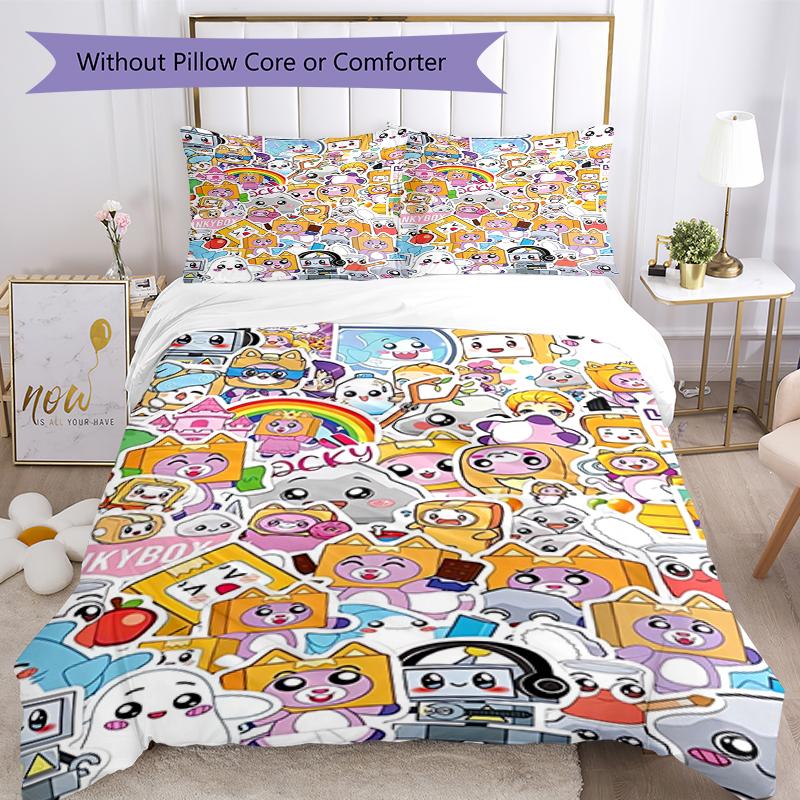 3pcs LankyBox Bedding Set Duvet Cover Closure Includes 1 Duvet Cover & 2 Pillowcases, Soft and Comfortable for All Seasons.