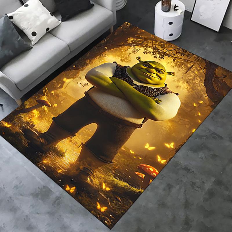 3D Printed Shrek,Fairy tale,Fantasy Forest Anti-Slip Rug - Machine Washable Office Rug for Living Room, Bedroom, Office - Multiple Sizes