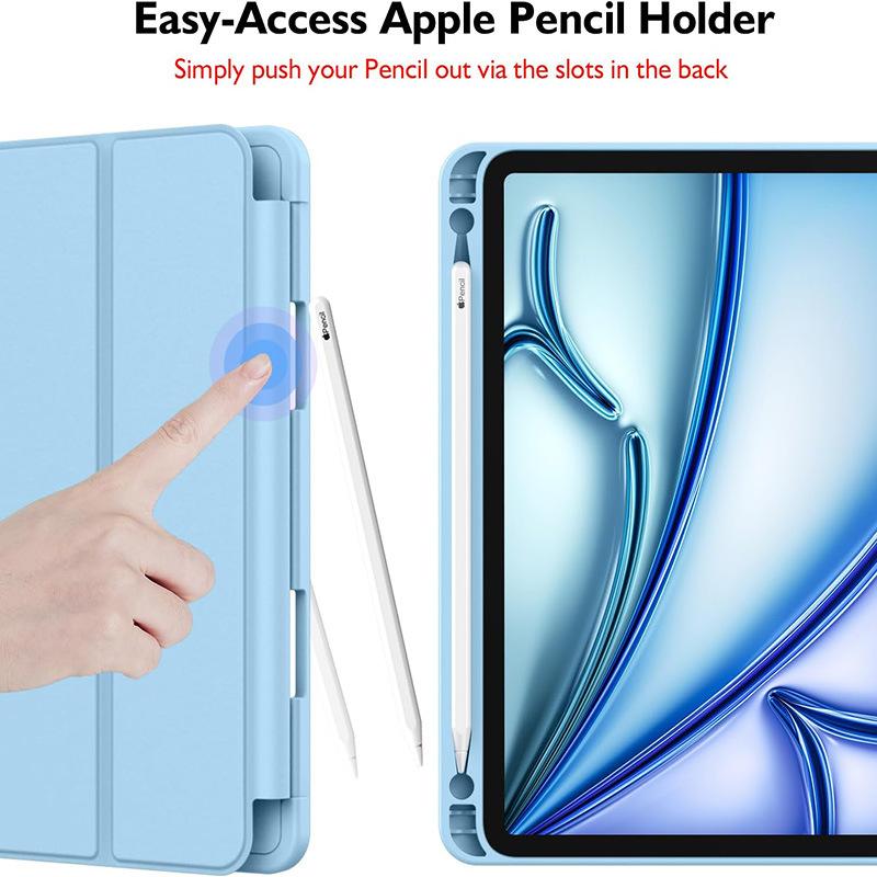 iPad Air 11-inch 4/5 Tri-Fold Protective Case with Pencil Slot TPU Soft Case Model Xst-010