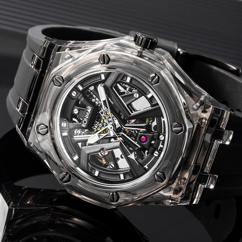 Automatic Mechanical Watch Glacier Transparent Case Waterproof Luminous Multi-Layer Three-Dimensional Hollow Mechanical Watch