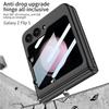 For Samsung Galaxy Z Flip 6 5 Case Magnetic Wireless Charging Matte Hinge Folding Ring Bracket Mirror Film Shockproof Hard Cover
