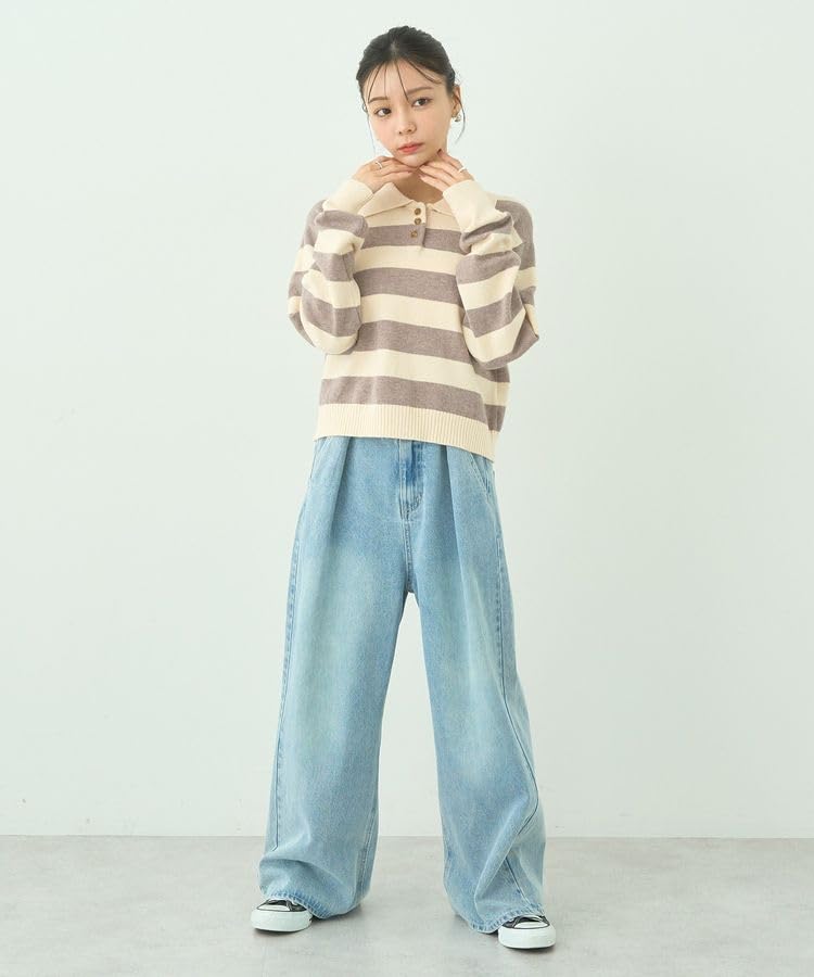 Earth Music Ecology Rugby Knit Sweatshirt In Ivory Stripes & Women's