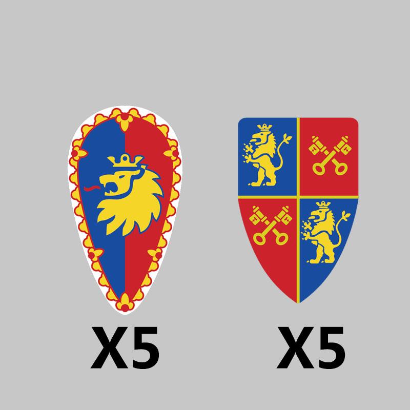 Medieval Military Castle Knight Soldier Shields Building Blocks Flags Movie Figures Accessories Mini Compatible Brick Toy Gifts