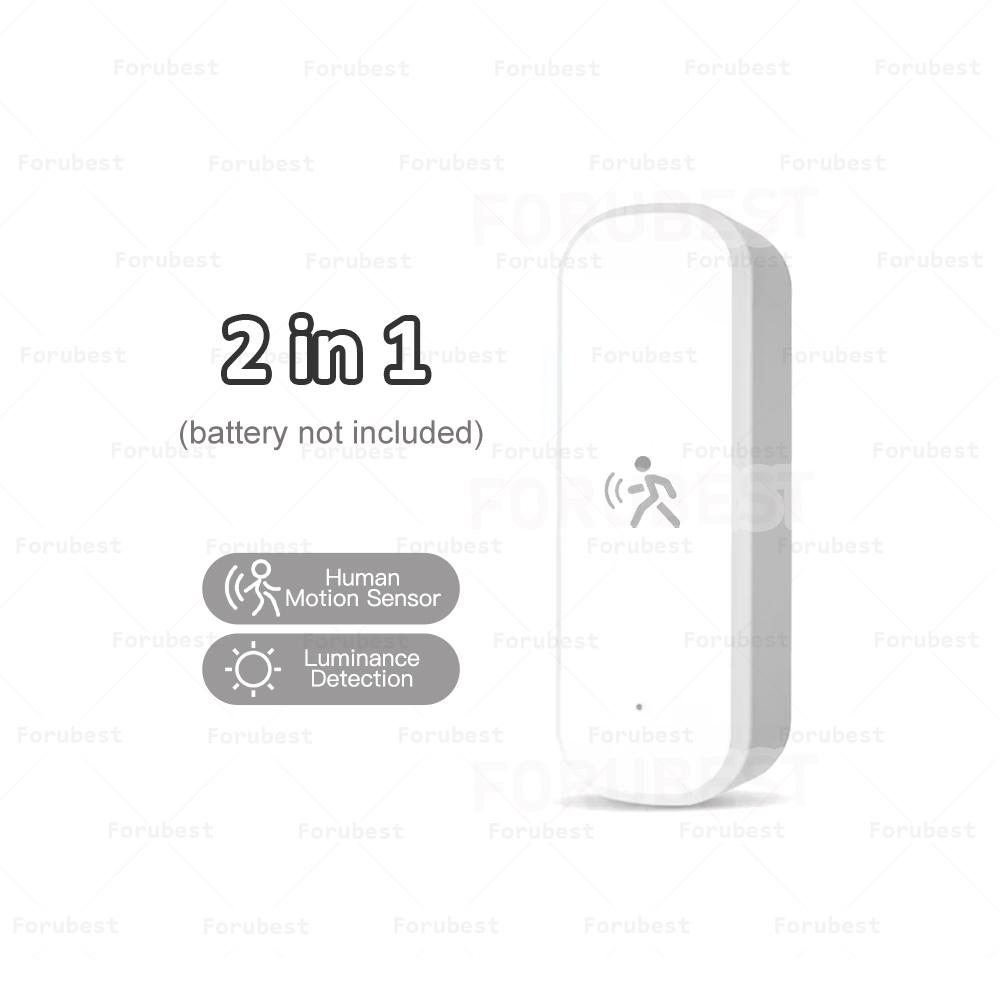 Tuya Zigbee 10G Миллиметровый радар PIR Датчик движения Умный дом Детектор человеческого тела с обнаружением света, освещенности, температуры и влажности 2 IN 1