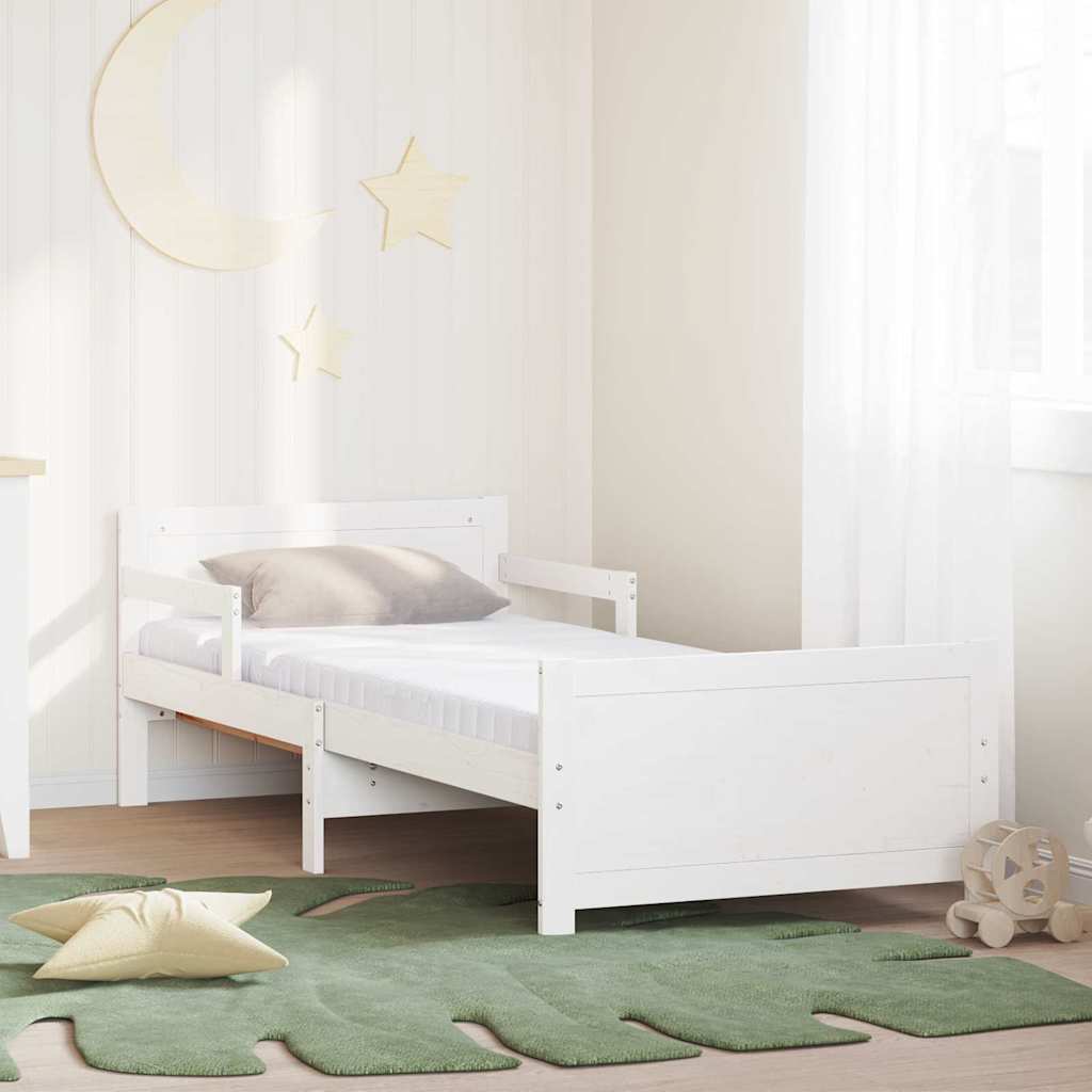Bed Frame with Extendable Mattress White 80 x 200 cm